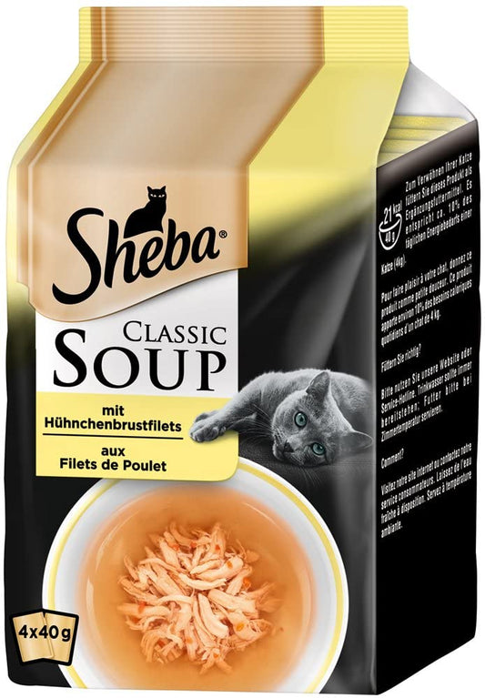 Sheba- Cat Food Classic Soups- Chicken, pack of 12, (12 x 4 x 40 g)