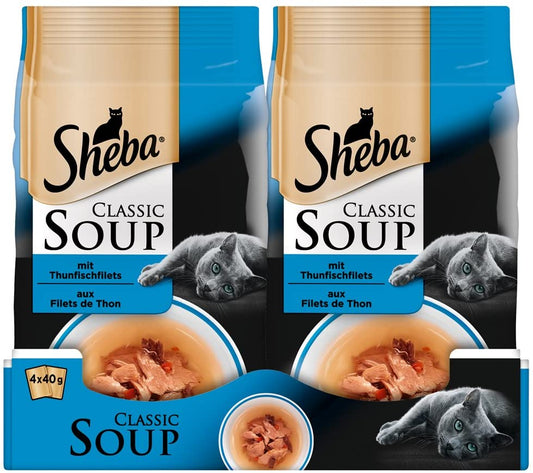 Sheba- Cat Food Classic Soups- Tuna, pack of 12, (12 x 4 x 40 g)