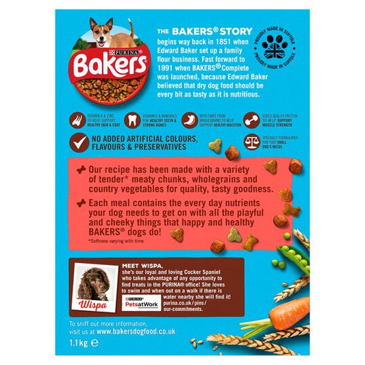 Bakers Small Dog Food Beef & Vegetables 1.1Kg
