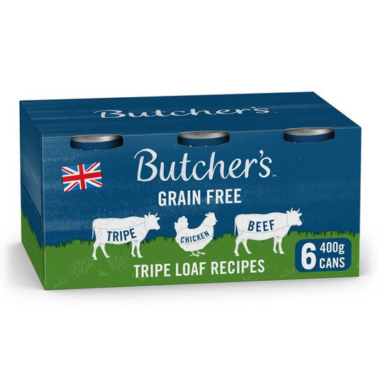 Butcher's Tripe Loaf Dog Food Tins 6X400g