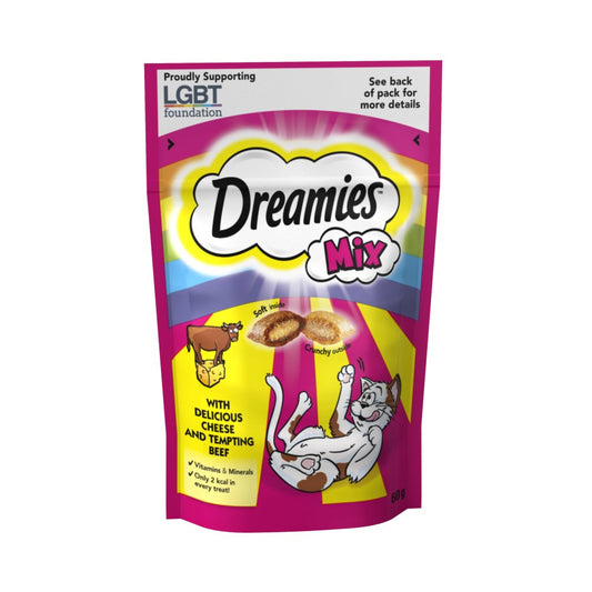 Dreamies Mix Pride Cat Treat Biscuits with Cheese & Beef 60g