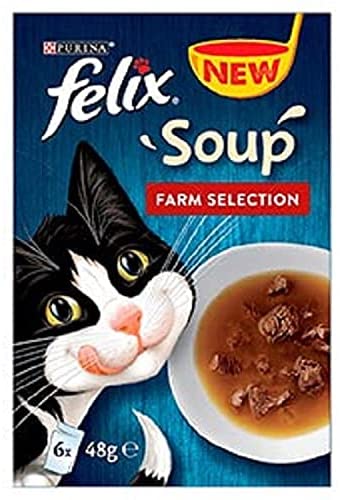 Felix- Farm Selection- soup cat food- pack Of 8, 6x48g