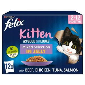 Felix As Good As It Looks Kitten Jelly 12X100g
