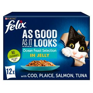 Felix As Good As It Looks Cat Food Ocean Feasts 12X100g